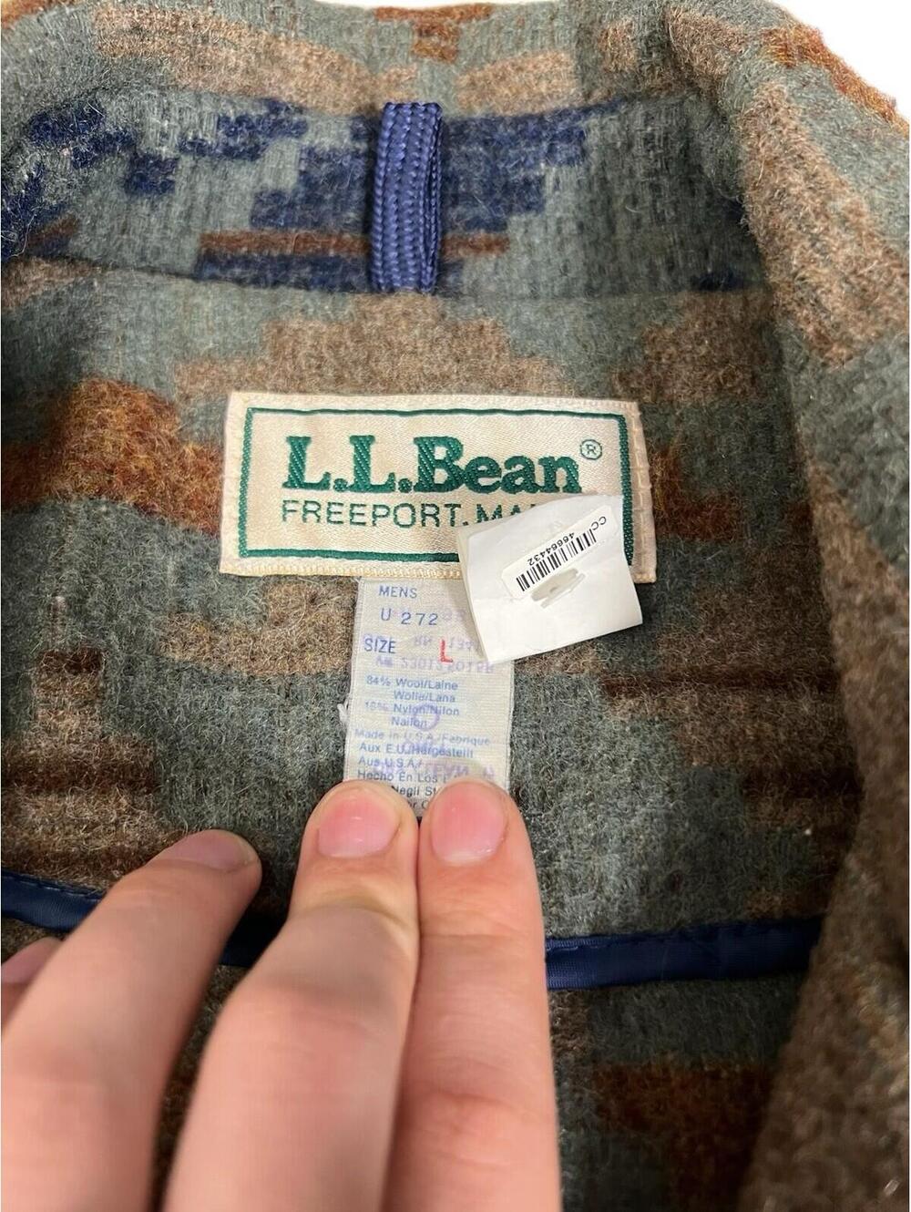 Vintage 90s L.L.Bean Southwestern Wool Blend Fleece Jacket Men’s Oversized - Picture 7 of 8